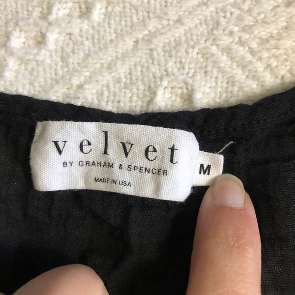 Velvet Graham & Spencer Black Gauze Cotton Dress Swimsuit Cover M USA Langenlook - Picture 7 of 9